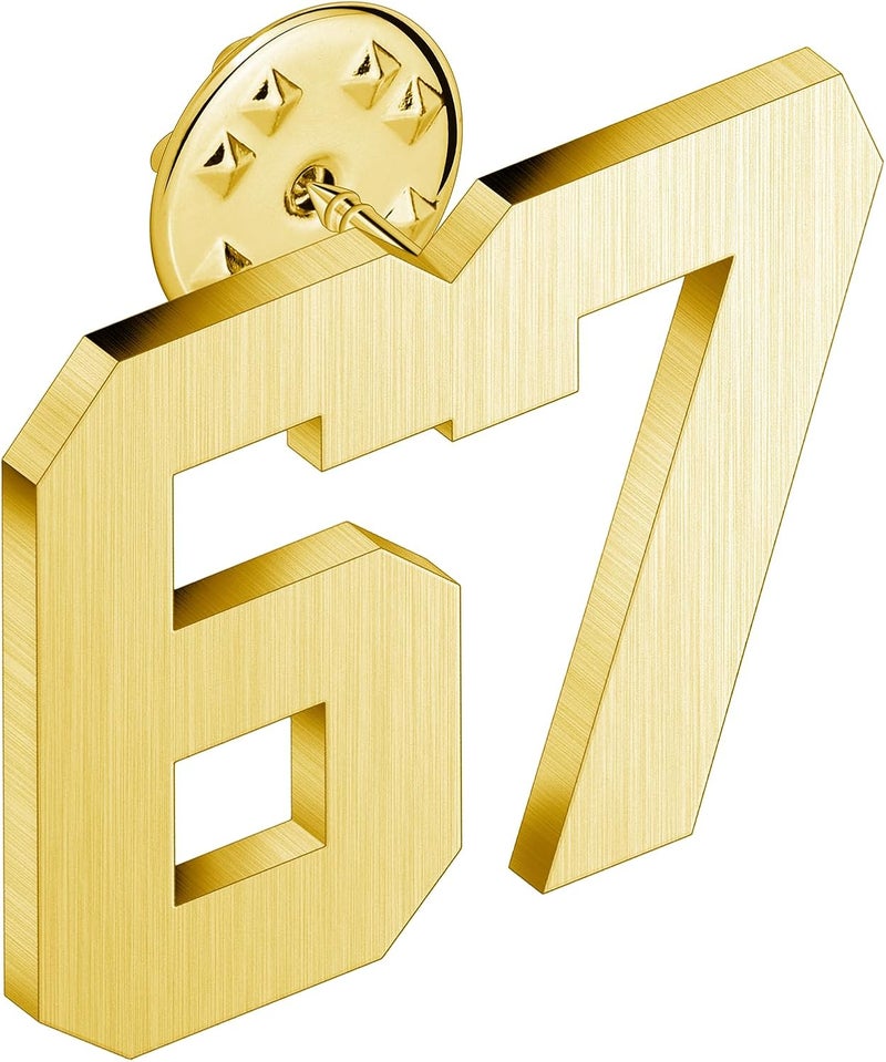 AMITER Personalized 0-100 Number Lapel Pins, 18K Gold Brooch Pin Tie Tacks for Suits, Neckties, Hats, Men & Women - Image 1